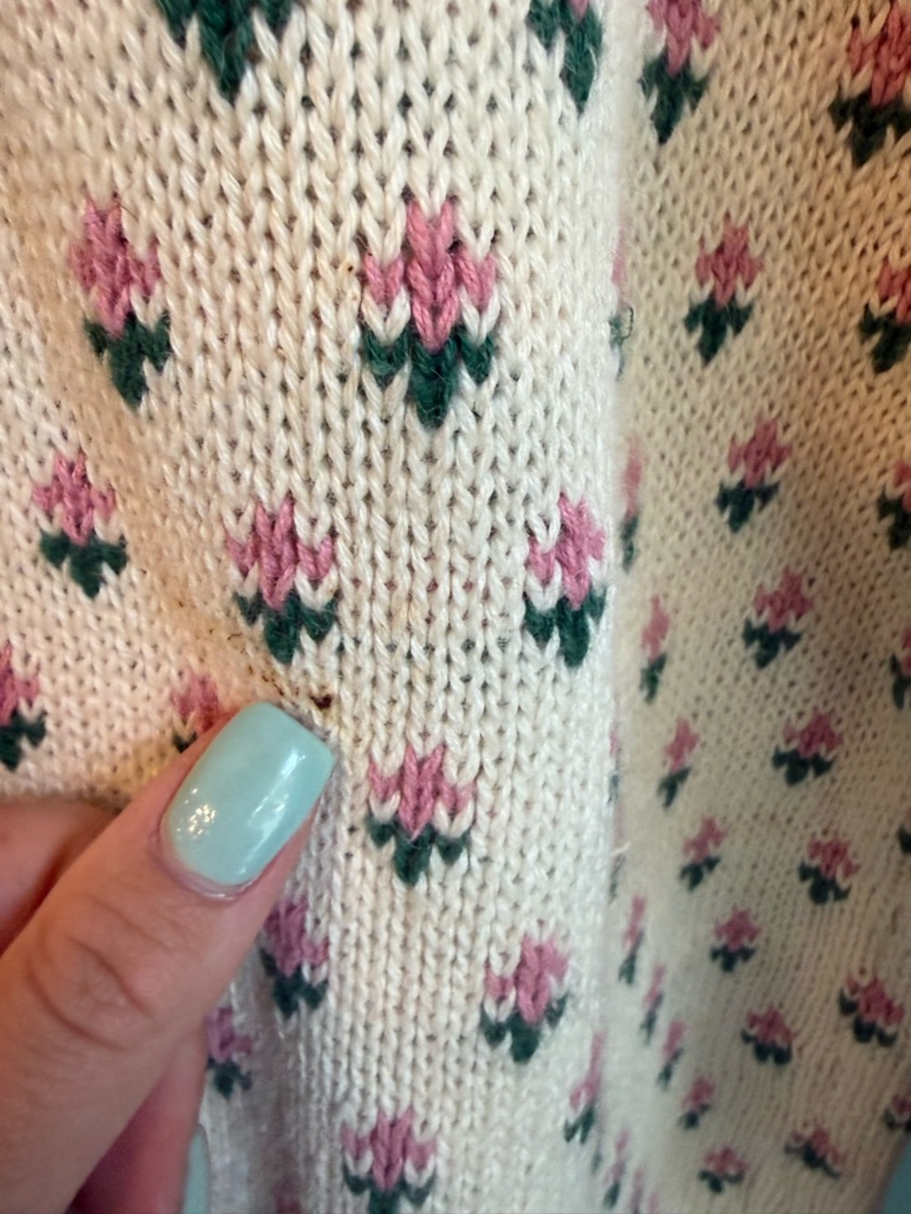 Vintage Cottagecore Ramie Sweater Farm Scene Duck Window Grandpa Sweater Large - Picture 6 of 6
